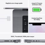 2021 Apple MacBook Pro z chipem Apple M1 Pro (16 cali, 16 GB pamięci RAM, dysk SSD 512 GB) (francuska klawiatura AZERTY) Space Gray (odnowiony) – Image 4