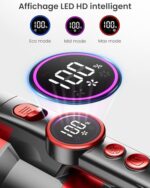 40Kpa/500W Bezprzewodowy odkurzacz pionowy, mocny odkurzacz bezprzewodowy 60 minut z wyświetlaczem LED, 7-stopniowy system filtracji, 2024 podwójny uchwyt odkurzacz pionowy do podłóg… – Image 3