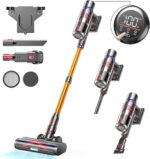 550 W/45 kPa Bezprzewodowy odkurzacz pionowy, 60 minut pracy Bezprzewodowy odkurzacz o dużej mocy z inteligentnym wyświetlaczem, odkurzacz pionowy do sierści zwierząt/dywanów/twardych podłóg, 2024...