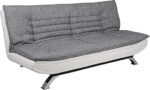AC Design Furniture Jasper sofa rozkładana, dł.: 196 x wys.: 91 x gł.: 96 cm, szary/biały, tkanina/PU/chrom