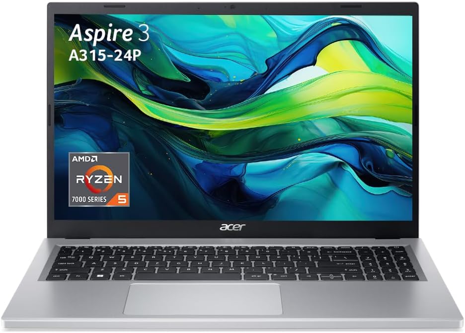 acer-aspire-3-a315-24p-r6tr-ordinateur-portable-15-6-full-hd-pc-portable Acer Aspire 3 A315-24P-R6TR, laptop 15,6" Full HD, komputer przenośny (AMD Ryzen 5 7520U, 16 GB pamięci RAM, dysk SSD 512 GB, karta graficzna AMD Radeon, system Windows 11), laptop w kolorze szarym, klawiatura... – Image 1
