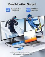 Adapter Macbook Pro/Air Hub USB C 7 w 2 z 4K HDMI, Thunderbolt 3 i USB-C 100 W, 2 USB 3.0, USB C 3.0, czytnik kart SD/TF, adapter Mac dla MacBook Pro 2022-2016… – Image 4