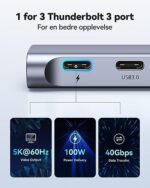 Adapter Macbook Pro/Air Hub USB C 7 w 2 z 4K HDMI, Thunderbolt 3 i USB-C 100 W, 2 USB 3.0, USB C 3.0, czytnik kart SD/TF, adapter Mac dla MacBook Pro 2022-2016… – Image 5