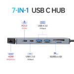 Adapter USB C, hub USB C HDMI 4K, PD 100 W, USB C 3.0, 2*USB 3.0 Odczyt kart SD/TF, stacja dokująca USB C Multiport 7 w 1 Kompatybilny z MacBook Pro/Air M1 M2 ChromeBook Pixel… – Image 2