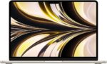 Apple 2022 MacBook Air z chipem M2: ekran Liquid Retina 13,6 cala, 8 GB pamięci RAM, 256 GB pamięci SSD; kolor gwiezdny