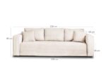 Best Mobilier – Topaze – sofa 3-osobowa – rozkładana z pojemnikiem – z aksamitu sztruksowego – beżowa – Image 7