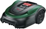 Bosch Home and Garden Kosiarka automatyczna Indego XS 300 (z wbudowanym akumulatorem 18 V, stacją ładującą, szerokością koszenia 19 cm, maksymalną powierzchnią koszenia 300 m2, w...