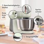 Bosch MUM58L20 Robot kuchenny – Mocna maszyna o mocy 1000 W do gotowania i pieczenia – 7 prędkości + turbo – Miska ze stali nierdzewnej o pojemności 3,9 l – Z akcesoriami – Kolor szary  – Image 4