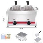 CGLYYDS Profesjonalna frytkownica gazowa LPG, komercyjna frytkownica ze stali nierdzewnej z koszami i pokrywami, do kuchni domowej, restauracyjnej... – Image 2