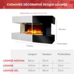Chemin’Arte – Elektryczny kominek ścienny Design Lounge Medium – Biały – Zaprojektowany we Francji – 2 lata gwarancji – Image 4