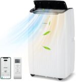 COSTWAY Cicha klimatyzacja mobilna 12000 BTU, 6 w 1, chłodzenie 42 m²+, ogrzewanie, wentylator, osuszacz, tryb nocny, szybka klimatyzacja, klimatyzacja mobilna