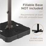 Deconk Duży prostokątny parasol ogrodowy z wysięgnikiem, odporny na wiatr, z możliwością obrotu o 360 stopni, do basenu, ogrodu, tarasu, 3 x 4 m – Image 2