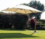 Decorspace Orion Parasol ogrodowy z aluminiowym, obrotowym słupkiem bocznym, efekt drewna (4 x 4 m) – Image 2