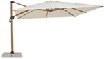 Decorspace Orion Parasol ogrodowy z aluminiowym, obrotowym słupkiem bocznym, efekt drewna (4 x 4 m) – Image 3