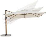Decorspace Orion Parasol ogrodowy z aluminiowym, obrotowym słupkiem bocznym, efekt drewna (4 x 4 m) – Image 5