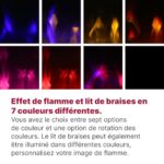 DIMPLEX Sierra Kominek elektryczny 48″/122 cm, 1300 W/1600 W: Kominek stojący, kominek do montażu na ścianie, kominek do zabudowy, sterowanie za pomocą smartfona, 8 kolorów płomienia,… – Image 5