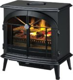 DIMPLEX – Stockbridge – Kominek elektryczny wolnostojący – matowa czerń – efekt płomienia 3D Optimyst, atomizacja wody, zestaw drewna, oświetlenie LED, pilot w zestawie, palenisko...