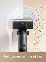 dreame H12 Pro Inteligentny bezprzewodowy odkurzacz do czyszczenia na mokro i sucho, suszenie gorącym powietrzem, czyszczenie krawędzi, zbiornik na wodę o pojemności 900 ml, 35 minut pracy, wyświetlacz LED – Image 5