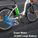 Rower elektryczny DYU, 26-calowy rower elektryczny z 6-biegową przerzutką Shimano, wymiennym akumulatorem 36 V 12,5 Ah, inteligentnym miejskim e-rowerem z koszykiem, wspomaganiem pedałowania, wysokością... – Image 5