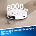 ECOVACS Odkurzacz automatyczny DEEBOT N20 Plus, odkurzacz automatyczny z funkcją mycia podłóg 8000Pa z automatycznym opróżnianiem pojemnika na kurz, 45 dni autonomicznej pracy, bateria 300 min, funkcja Anti-Tangle, dywany... – Image 2