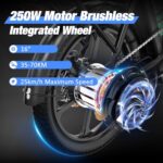 ELEKGO Rower elektryczny 16 cali Składany rower 36 V 8,4 Ah Akumulator Rower podmiejski, silnik 250 W Rower miejski, do 35-70 km Rower elektryczny dla dorosłych – Image 3