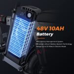 ENGWE Elektryczny rower dla dorosłych Rower elektryczny z wymienną baterią 48 V 10 Ah, rowery elektryczne 14 cali, składany rower elektryczny 25 km/h, do 50 km T14 – Image 2