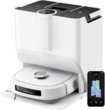 EUREKA J20 Robot odkurzający z funkcją mycia podłóg i mopem 17 N, 6000 mAh Robot odkurzający z funkcją mycia podłóg i stacją samoczyszczącą, 8000 Pa, wykrywanie dywanów, wykrywanie AI...