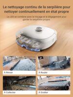 EUREKA J20 Robot odkurzający z funkcją mycia podłóg i mopem 17 N, 6000 mAh Robot odkurzający z funkcją mycia podłóg i stacją samoczyszczącą, 8000 Pa, wykrywanie dywanów, wykrywanie AI... – Image 3