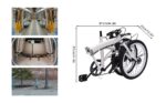 Fetcoi Składany rower miejski 50,8 cm dla dorosłych, 7 biegów, ze stopu metali lekkich, lekki, podwójny hamulec typu V-brake, dla dorosłych i dzieci, nastolatków, regulowana wysokość, biały – Image 2