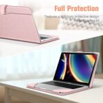 FINTIE Etui kompatybilne z MacBookiem Air 13,6 cala M3/M2 2024-2022, MacBookiem Air 13 M1 2020/2019/2018 i MacBookiem Pro 13 M2 M1 (2016-2022), etui z kieszenią na dokumenty, różowe złoto – Image 4