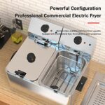 Frytkownica, elektryczna patelnia, frytkownica z wyjmowanym koszem, profesjonalny element grzejny, frytkownica powietrzna do użytku domowego i komercyjnego, wykonana ze stali nierdzewnej, do frytek... – Image 3