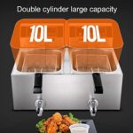 Profesjonalna frytkownica elektryczna, timer do frytkownicy komercyjnej i kranik do opróżniania frytkownicy ze stali nierdzewnej do kuchni restauracyjnej (20 l) () – Image 4