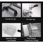 Profesjonalna frytkownica elektryczna, timer do frytkownicy komercyjnej i kranik do opróżniania frytkownicy ze stali nierdzewnej do kuchni restauracyjnej (20 l) () – Image 7