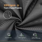 HAPPATIO Parasol ogrodowy z 3-stopniową wentylacją, wykonany z drewna o średnicy 2,7 m, z tkaniną akrylową barwioną w przędzy o gramaturze 250 g/m² (szary) – Image 4