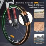 HITWAY Rower elektryczny, elektryczny rower górski z wymienną baterią litową 36V12Ah, miejski rower elektryczny z 7 biegami, silnikiem 250 W, zasięgiem 35-90 km dla dorosłych – Image 6