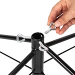 HODAGES Sztuczna choinka bożonarodzeniowa z zawiasami, wykonana z drewna świerkowego, z rozkładanym stojakiem i białymi lampkami, ekologiczna choinka z PVC do dekoracji biura... – Image 6