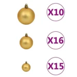 HOMIUSE Sztuczna choinka bożonarodzeniowa Nordmann z diodami LED i bombkami, zielona, 240 cm Choinka bożonarodzeniowa Dekoracje świąteczne na choinkę Sztuczna gałąź choinki Dekoracje świąteczne – Image 7