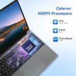 JENBIZZ Laptop 15,6 cala, 8 GB RAM, 256 GB SSD, procesor Celeron N5095 Quad-Core, FHD 1080P, USB 3.0, Mini HDMI, TF, Bluetooth, WiFi – Image 2