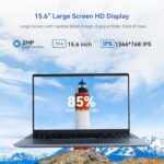 JENBIZZ Laptop 15,6 cala, 8 GB RAM, 256 GB SSD, procesor Celeron N5095 Quad-Core, FHD 1080P, USB 3.0, Mini HDMI, TF, Bluetooth, WiFi – Image 3