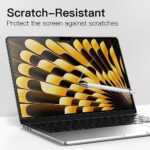 JETech Osłona ekranu do MacBook Air 15,3 cala (2024/2023, M3/M2), matowa folia antyrefleksyjna, chroniąca przed odciskami palców, zestaw 2 sztuk – Image 5