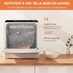 Karlxtom Zmywarka stołowa, mini zmywarka z dotykowymi przyciskami LED, 45 cm, 6 programów, mycie owoców, pielęgnacja niemowląt – Image 4