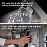 Kenwood Titanium Chef Patissier XL KWL90.034SI, robot cukierniczy z wbudowaną wagą, trzepaczką K, mieszadłem, trzepaczką, dwoma miskami, pokrywą przeciwbryzgową, mocnością 1400 W, stalową obudową... – Image 5