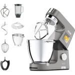 Kenwood Titanium Chef Patissier XL KWL90.034SI, robot cukierniczy z wbudowaną wagą, trzepaczką K, mieszadłem, trzepaczką, dwoma miskami, pokrywą przeciwbryzgową, mocnością 1400 W, stalową obudową... – Image 2