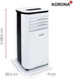 Korona 82001 Mobilny klimatyzator Iceberg 9.0 ECO | 9000 BTU/h | Monoblok 3 w 1 – chłodziarka, osuszacz, wentylator | Z wężem odprowadzającym powietrze przez okno |... – Image 6