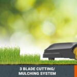 LANDXCAPE Bezprzewodowa kosiarka automatyczna 300 m² LX850, system koszenia/mulczowania z 3 ostrzami, kosiarka do trawy, czujnik uderzenia, ładowanie boczne, wyświetlacz cyfrowy – Image 2