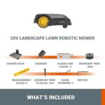LANDXCAPE Bezprzewodowa kosiarka automatyczna 300 m² LX850, system koszenia/mulczowania z 3 ostrzami, kosiarka do trawy, czujnik uderzenia, ładowanie boczne, wyświetlacz cyfrowy – Image 7
