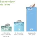 Kompaktowa zmywarka wolnostojąca COMFEE’ TD602E-W, wyświetlacz LED, 6,5 litra, biała, poziom hałasu: 47 dB – Image 5