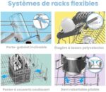 Zmywarka wolnostojąca COMFEE’ FD1435E-X na 14 kompletów naczyń, duży format, 44 dB, duży wyświetlacz LED, opóźniony start, funkcja półzaładunku, elastyczne wsporniki, stal nierdzewna – Image 6