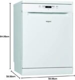 Zmywarka Whirlpool WRFC3C26 – Zmywarka 60 cm – Klasa energetyczna A++ / 46 decybeli – 14 kompletów naczyń – Kolor biały Panel: Biały – Wolnostojąca – Image 6