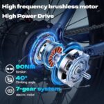 Lohang Rower elektryczny dla dorosłych, bezszczotkowy silnik wysokiej częstotliwości, wymienna bateria 48 V 18 Ah, maksymalny zasięg 45-90 km, opony terenowe 26 cali, rower górski unisex – Image 3